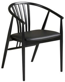 Черен трапезен стол с подлакътници от масивен бук Agustin – House Nordic