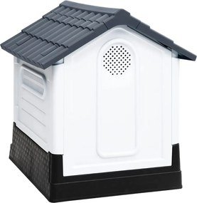 Кучешка колиба, сива, 57x68x66 см, полипропилен