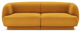 Кадифен диван в цвят горчица 184 см Miley - Micadoni Home