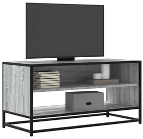 848887 vidaXL ТB шкаф, сив сонома, 91x40x46 см, инженерно дърво и метал