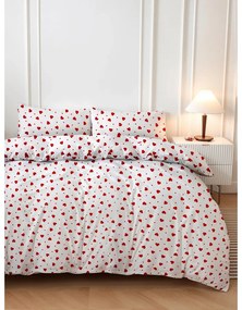 Червено-бяло двойно спално бельо 200x200 cm Love Heart – Mijolnir