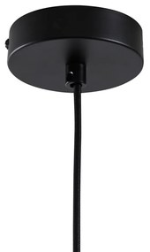 Japandi висяща лампа черна с кафяв текстилен абажур - Bida