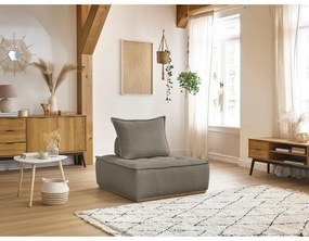 Кафяво-сиво шенилово кресло Elisa – Bobochic Paris