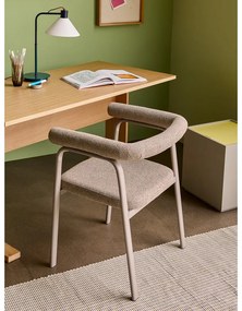 Бежови тапицирани трапезни столове в комплект с подлакътници 2 бр. Ecto – Hübsch