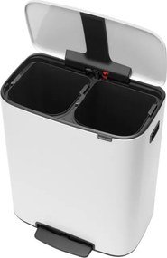 Кош за боклук Brabantia Bo Pedal 1003188, 2x30 л, Плавно затваряне, Противоплъзгаща основа, Бял