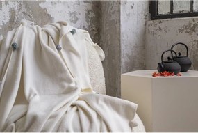 Кремаво покривало за легло от флийс 150x200 cm Pom Pom – Mijolnir