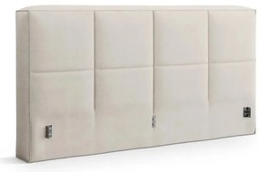 Кремаво двойно легло 160x200 cm тапицирано с място за съхранение с включена подматрачна рамка Simon Darren – Micadoni