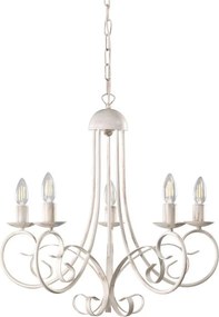 ONLI - Полилей на верига POMPEI 5xE14/6W/230V кремав