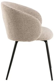 ЦЛЯРА Бежово лате (тъкан Монза 60)/крака черни - МОДЕРЕН ТАПИЦИРАН СТОЛ ЛОФТ ЗА ДНЕВНА/ТРАПЕЗАРИЯ/ОФИС