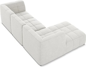Бял ъглов диван от прежда с примки от букле (ляв ъгъл) Aloha – Makamii