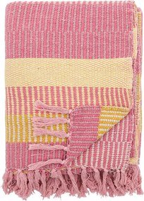 Жълто/розово одеяло от рециклиран памук 130x160 cm Isnel – Bloomingville