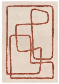 Ръчно изработен вълнен килим тухлен/кремав 120x170 cm Matrix – Asiatic Carpets