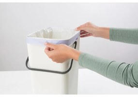 Кош за разделно събиране на боклук Brabantia Sort&Go 648978, 16 л, Дръжка, Възможност за стенен монтаж, Тъмносив