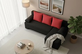 Ъгъл диван Lamor-Black - Red