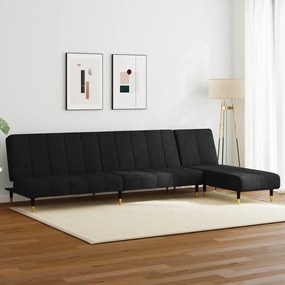 3216298 vidaXL Комплект дивани 2 части черен кадифе