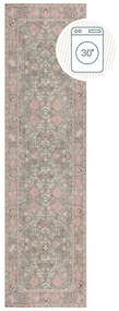 Светлозелена пътека подходяща за пране 60x230 cm Una Floral – Flair Rugs