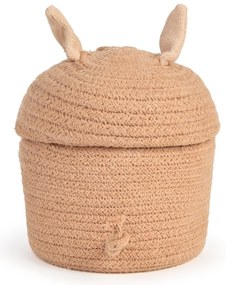 Светлорозова текстилна детска кошница за играчки ø 17x15 cm Mini Peggy the Pig – Lorena Canals