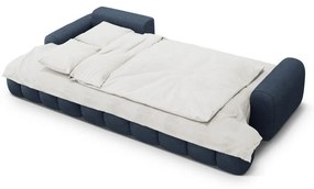 Тъмносин сгъваем/с място за съхранение ъглов диван (ляв ъгъл) Linz – Cosmopolitan Design