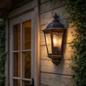 Класически външен стенен фенер антично злато IP44 - Havana Half