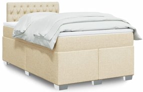 3288139 vidaXL Боксспринг легло с матрак, кремаво, 120x190 см, плат