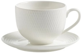 Бяла порцеланова чаша с чинийка Diamonds, 280 ml - Maxwell &amp; Williams