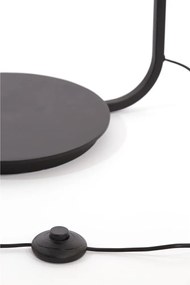 Подова лампа с текстилен абажур в матово-черен и естествен цвят (височина 164 cm) Lyra – Light &amp; Living