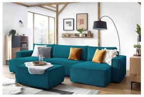 Тюркоазена табуретка от рипсено кадифе Nihad – Bobochic Paris