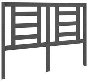 818812 vidaXL Горна табла за легло, сива, 126x4x100 см, бор масив