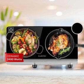 Klarstein Cookbuddy, двоен готварски плот, 2400 W, 5 нива на мощност, стъклокерамика