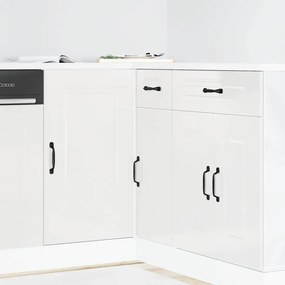 854320 vidaXL Кухненски шкаф, "Kalmar", бял гланц, инженерно дърво