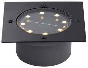 Комплект от 6 наземни прожектора черни квадратни с LED IP65 соларни - Terry