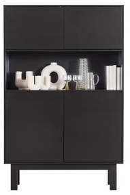 Черен шкаф от борова дървесина 110x170 cm Finca - WOOOD