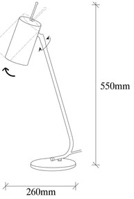 Настолна лампа с метален абажур в черно и златисто (височина 55 cm) Sivani – Opviq lights
