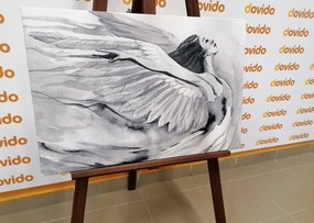 Картина на платно – Свободен ангел в черно-бял стил