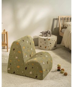 Бял детски пуф от букле и шенил Terrazzo – Wigiwama