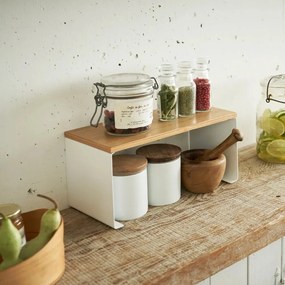 Метален допълнителен рафт в бял и естествен цвят 30,5x14 cm Tosca – YAMAZAKI