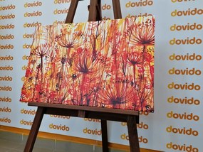 Картина на платно – Глухарче в оранжеви нюанси