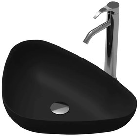 Мивка за баня ICB 686B, монтаж върху плот, iStone, черен мат, 60x42x13см