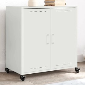 846661 vidaXL Бюфет, бял, 68x39x72 см, стомана
