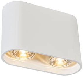 Модерен повърхностно монтиран прожектор бял 2-светлини GU10 50mm - Ronda