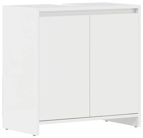 802648 vidaXL Шкаф за баня, бял гланц, 60x33x61 см, инженерно дърво