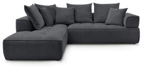 Тъмносив шенилов ъглов диван (ляв ъгъл/L форма) Whesley – Bobochic Paris