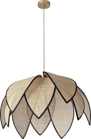 Osram - Полилей на кабел DECOR RATTAN 1xE27/15W/230V Ø 67 см бежов/черен