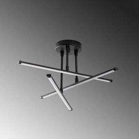 Черно LED осветително тяло за таван 26x51 cm Ledflower – Opviq lights