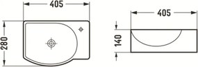 Mexen Mista лява мивка върху плот 40 x 28 см, бяла - 22174000L
