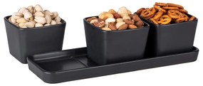 Черни матови керамични купички за сервиране в комплект от 3 броя Snack &amp; Dip - Wenko