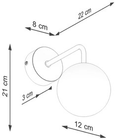 Черно-бяла стенна лампа Beam – Sollux