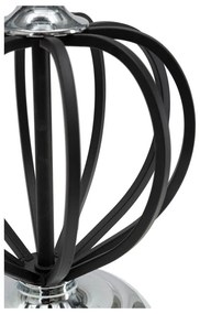 Настолна лампа с текстилен абажур в черно и сребристо (височина 44,5 cm) Darky - Mauro Ferretti