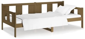 820280 vidaXL Дневно легло, меденокафяво, борово дърво масив, 90x190 см