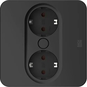 BACHMANN Модул TWIST 2 КВАДРАТЕН с 2х Шуко, с кабел 2м, цвят Черен, - B946.101